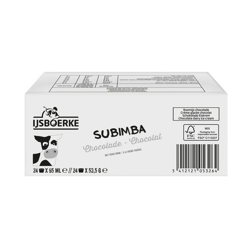 [17687] Subimba Chocolade Ijsboerke 24 x 95 ml