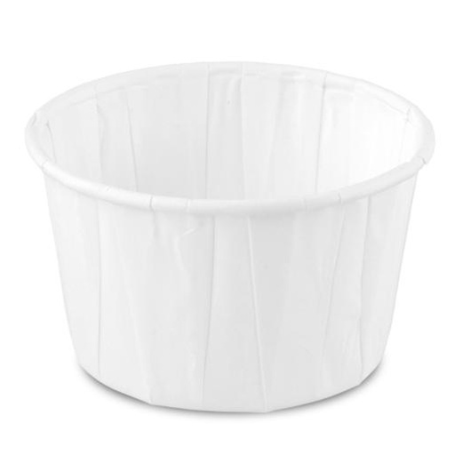 [822279] Bakje Papier Rond Wit 60 ml Sier 200 st 