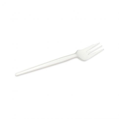 [884361] Plastiek Eetvorken  (Snackvork) Met Snijrand 100 st