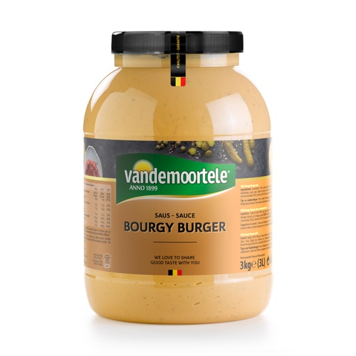 [25933] Bourgy-burger Saus Vandemoortele Pet 3 L