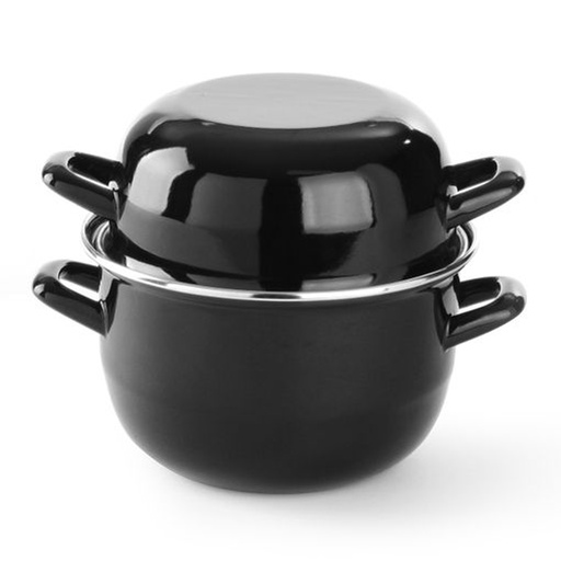 [90638] 625002 Mosselpan Zwart + deksel - Hendi 2,3 L