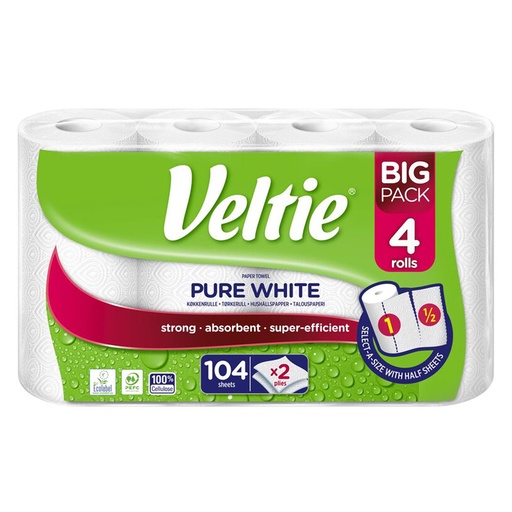 [895562] Keukenrol Veltie 2 Lg Celstof 52 vel 12 x 4 Rol