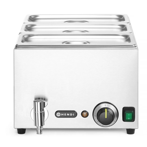 [PR/90922] 238868 Bain Marie with drain tap Ranger + 3 x GN1/3  with lid Hendi