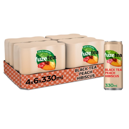 [710178] Fuze Tea Black Tea Peach Hibiscus Can 6 x 4 x 33 cl