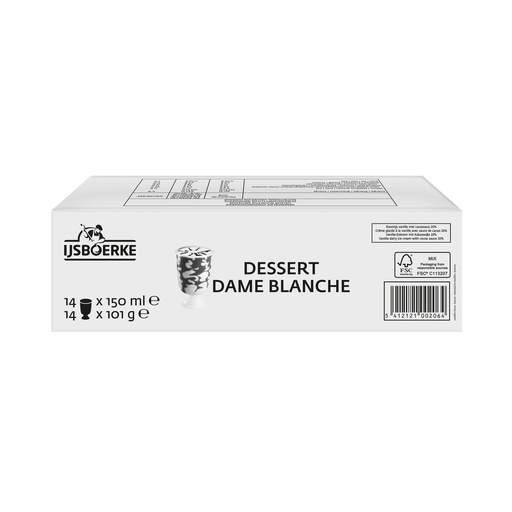 [17681] Dessert Dame Blanche Ijsboerke 14 x 150 ml