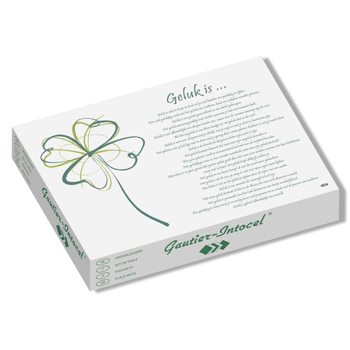 [86643] Onderleggers 'Geluk is' (30x39cm) 500 st