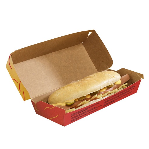 [840044] Theo Hotdogdoosje Karton 21 x 75 x 65 mm 50 st