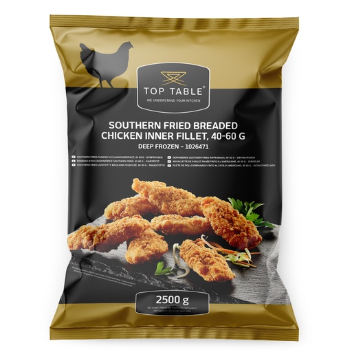 [113142] 1026471 Tenders Southern Fried Goujons 40-60 gr Top Table 2,5 kg 