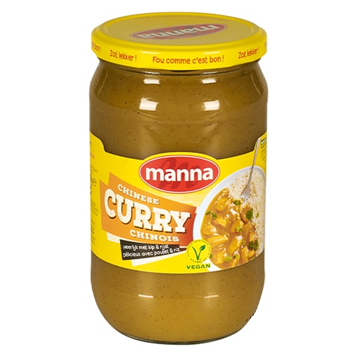 [26161] Chinese Curry Saus Warm Manna Glas 0,72 L