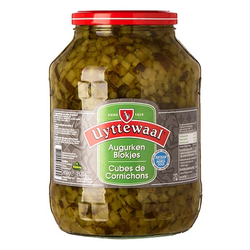 [21005] Augurken Blokjes Uyttewaal Glas 2,45 kg