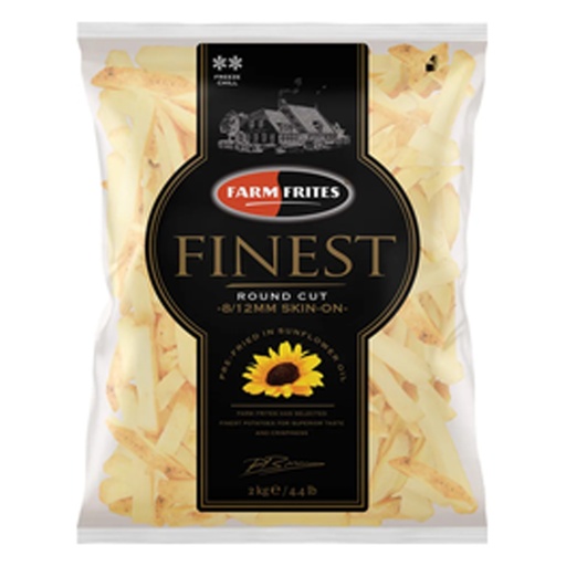 [13359] Frieten Finest Skin On Round Cut Sunflower Farm Frites 2 kg