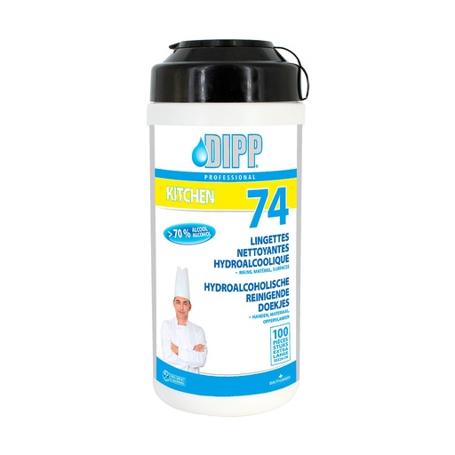 [909255] Hydroalcoholische Reinig. Doekjes Dipp (74) 100st