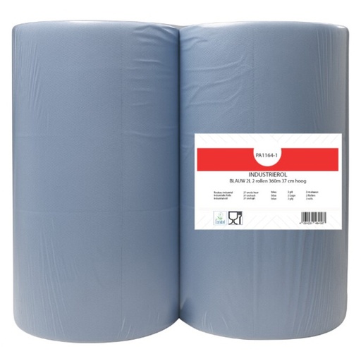 [89472] Poetsrol Industrierol Blauw 38cm 2 Lg - 2 st