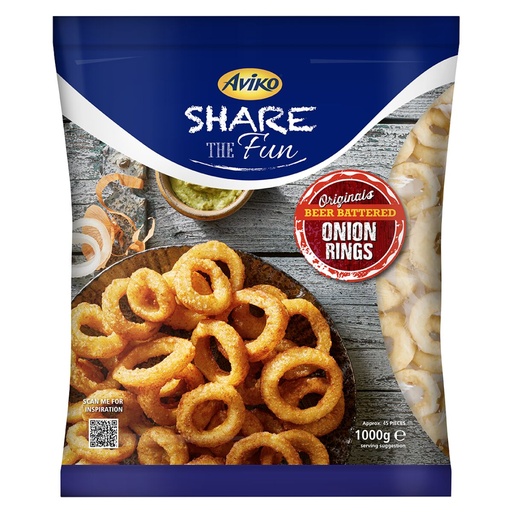 [160931] Beer Battered Onion Rings Aviko 1 kg