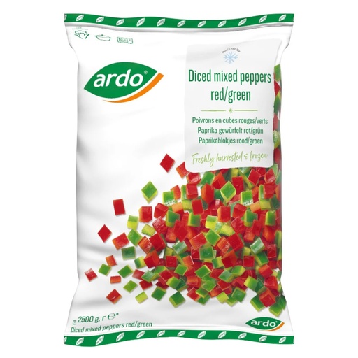 [16333] Paprika blokjes Rood Groen Ardo 2,5 kg