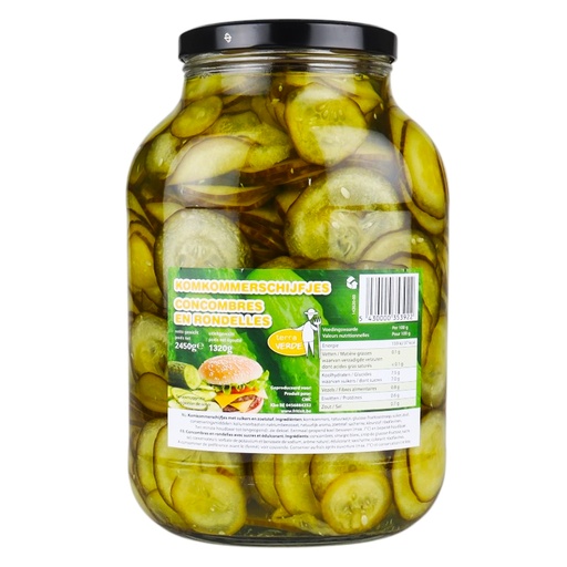 [21013] Augurken Schijfjes (Komk.S.) Terra Verde Glas 2,45 kg