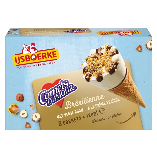 [176453] Cornets d'Amour Brésiliene Ijsboerke 16 x  120 ml