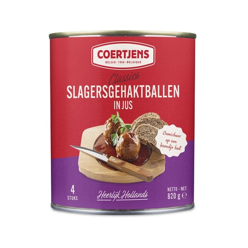 [22229] Slagersgehaktballen in Jus Coertjens Blik 820 gr