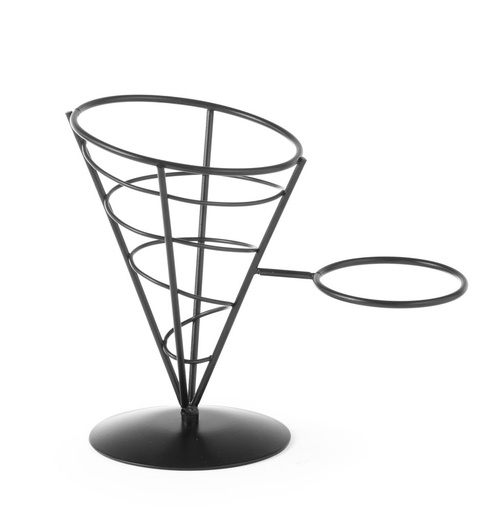 [90704] Frietzakhouder Zwart met Saushouder