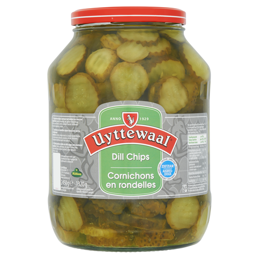[21011] Rondelles de Cornichons Dill Chips Uyttewaal Bocal (épaisse) 2,45 kg